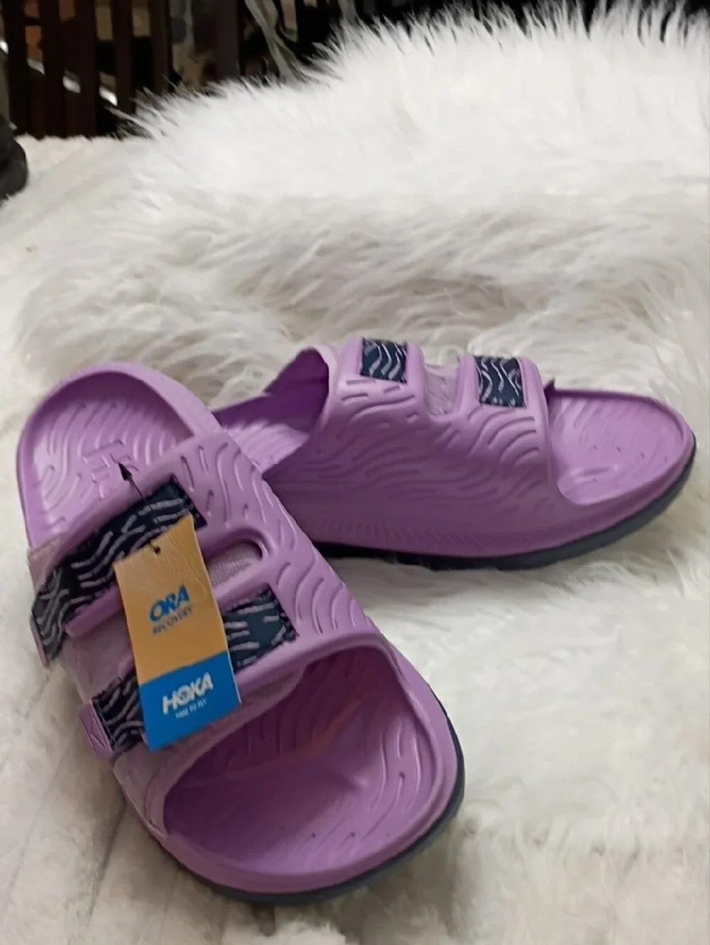 New Hoka One One Ora Recovey Slide Slip-On Sandal Violet Bloom Mens 12/Womens 14